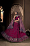 Maroon Lehenga Choli with Dupatta -  Georgette Embroidery Work