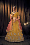 Yellow Embroidery with Sequence & Thread Work Georgette Lehenga Choli with Dupatta | 4023