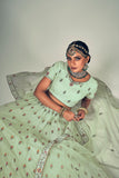 Light Green Lehenga Choli with Dupatta - Thread